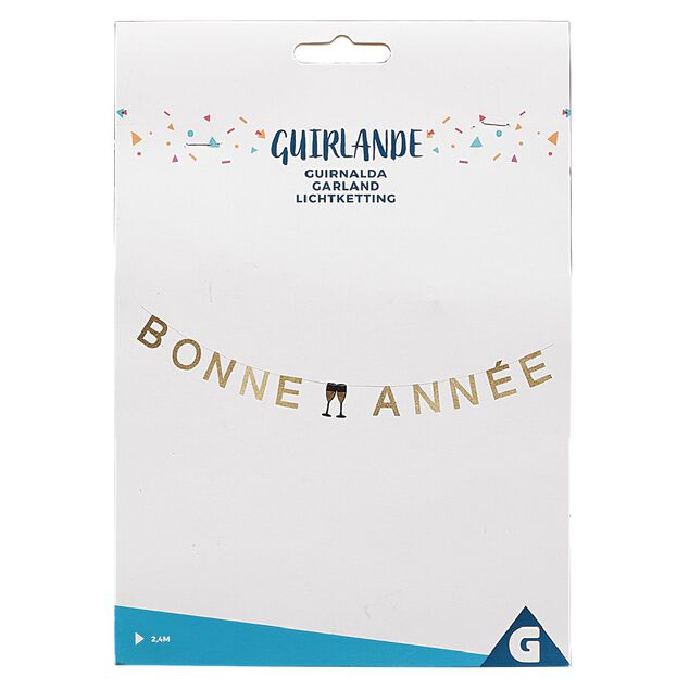 Guirlande Bonne Ann&eacute;e dor&eacute;e