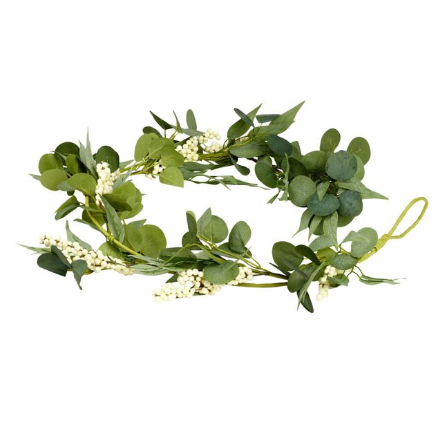 Guirlande feuillage artificiel fleuri L177cm