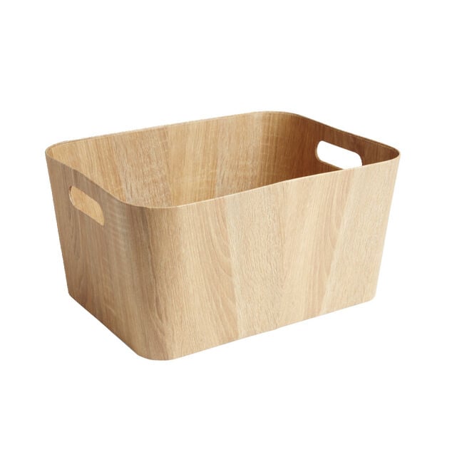 Pani&egrave;re carton et papier imitation bois 40x30xH20cm