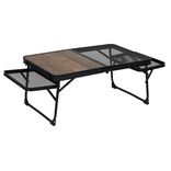 Table basse pliable bois et m&eacute;tal finition grille noir 91x42xH29,5cm