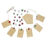 Calendrier de l'Avent &agrave; remplir avec pinces en bois et sachets 24 pi&egrave;ces