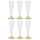Flûte en plastique doré réutilisable x6