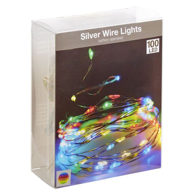 Guirlande &eacute;lectrique fil cuivre 100microLED 5m d'&eacute;clairage multicolore