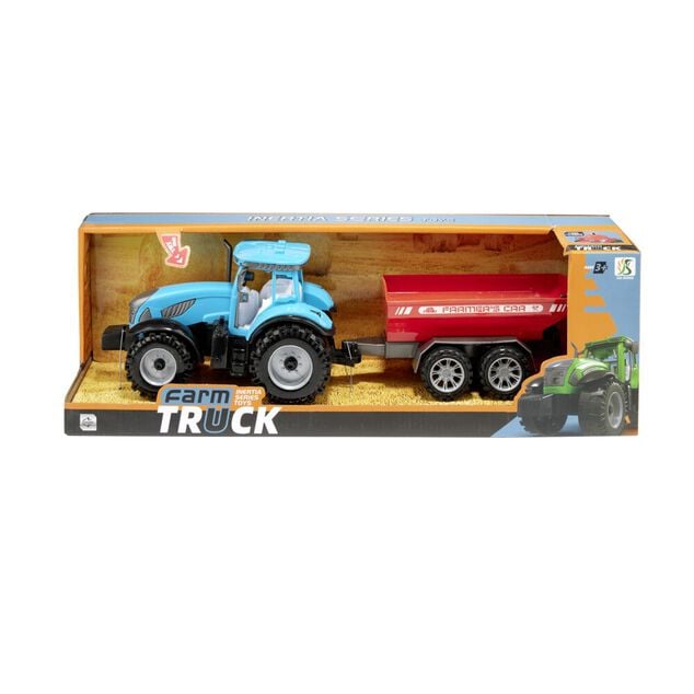 Tracteur avec remorque son et lumi&egrave;re plastique L44cm
