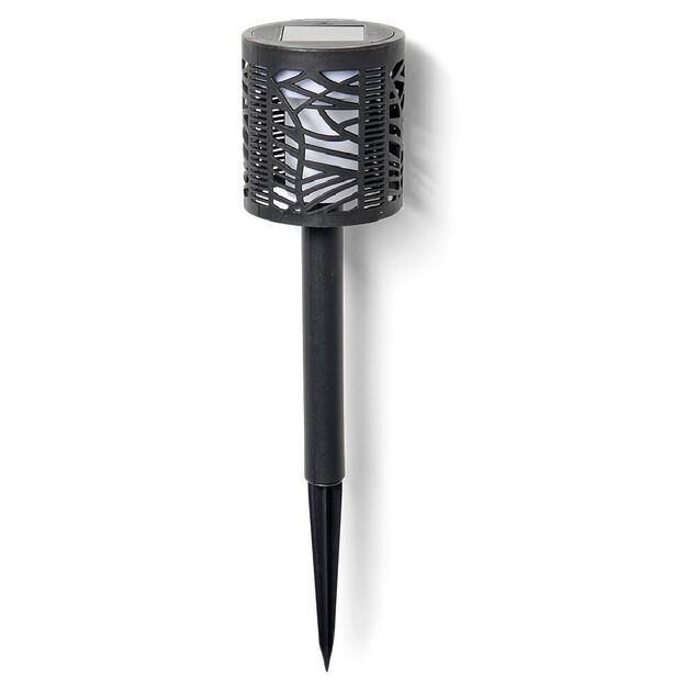 Borne solaire plastique ajour&eacute; noir H36,5cm
