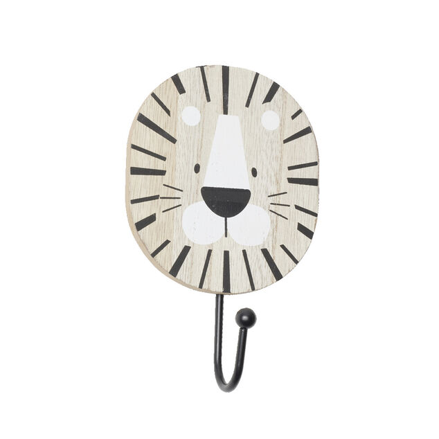 Pat&egrave;re crochet bois forme animaux 10xH16,5cm (3 mod&egrave;les)