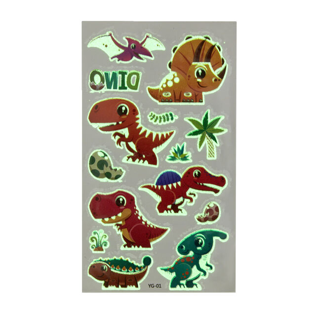Tatouage enfant éphémère phosphorescent 3 feuillets (2 modèles)
