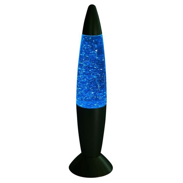 Lampe &agrave; paillettes changement de couleur &Oslash;9xH35cm argent&eacute;
