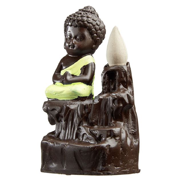 Porte encens bouddha en résine reflux cascade