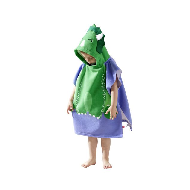 Poncho de plage enfant dinosaure TU 55x110cm