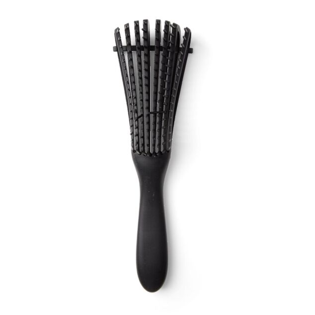 Brosse &agrave; cheveux d&eacute;m&ecirc;lante plate &agrave; picots PVC noir