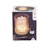 Diffuseur roche LED base bois avec 1 huile essentielle - 2 mod&egrave;les
