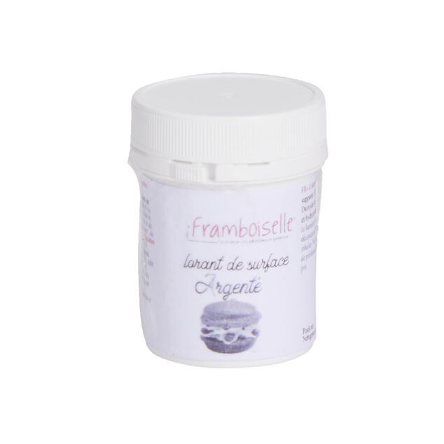 Colorant alimentaire de surface couleur argent&eacute; - pot de 5gr