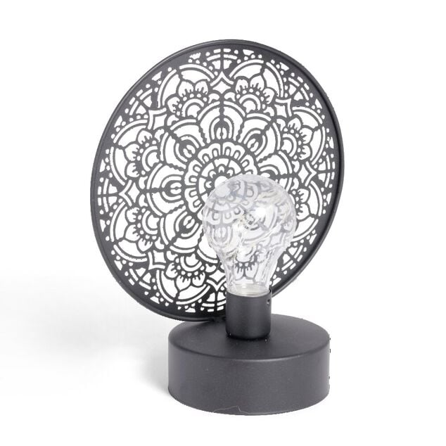Lanterne LED rosace m&eacute;tal noir 18x10xH21,5cm