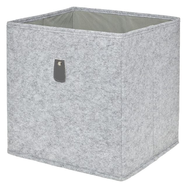 Pani&egrave;re Box Cube 31x29x31cm feutrine gris