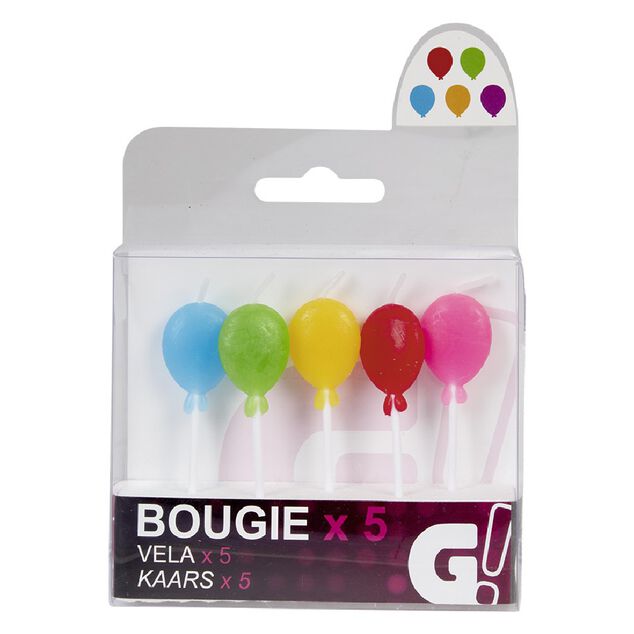 Bougie anniversaire ballon x 5