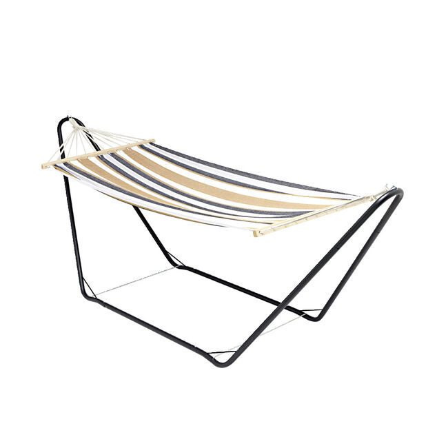 Hamac 1 personne 100x200cm avec support m&eacute;tal 297x113xH82cm