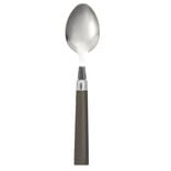 Cuillère à soupe acier x4 avec manche plastique gris L18cm