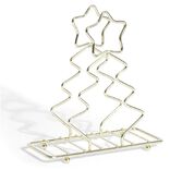 Porte-serviette forme sapin métal doré