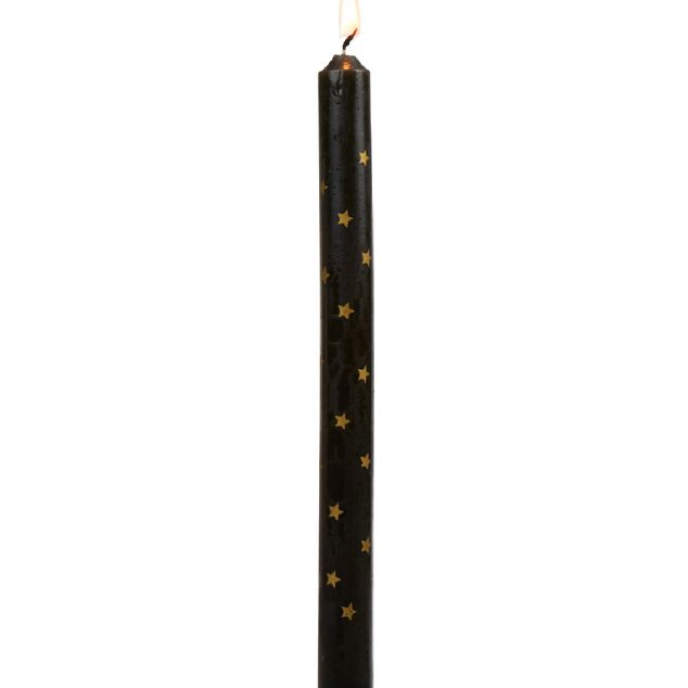 Bougie chandelle &eacute;toil&eacute;e x4 - 3 coloris