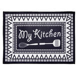 Tapis de cuisine My Kitchen noir et blanc 50x70cm