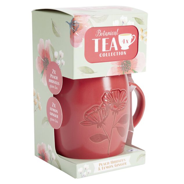 Coffret mug 330ml avec 4 sachets de th&eacute; (3 mod&egrave;les)