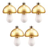 Champignon à suspendre orange et blanc iridescent H.8,5 cm x5