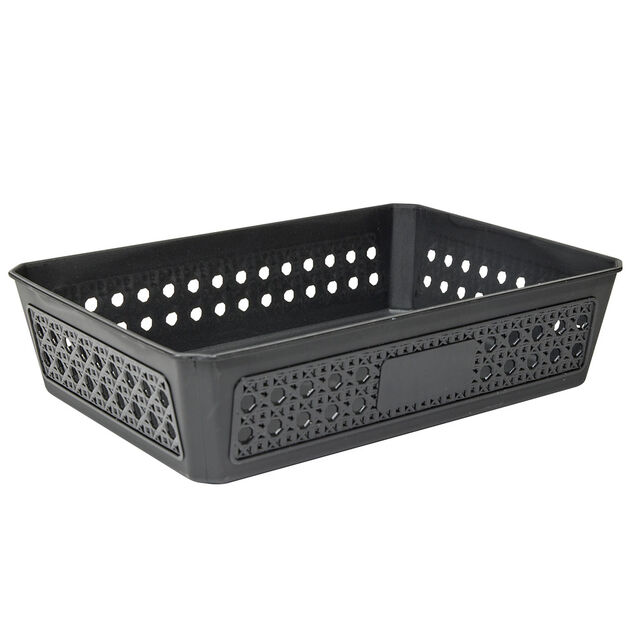 Panière de rangement plastique 27x19xH7cm (3 modèles)