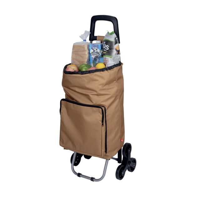 Chariot de course 3 roues marron 35x18xH97cm