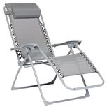 Fauteuil relax inclinable avec t&ecirc;ti&egrave;re gris