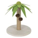 Griffoir pour chat 2 pompons grattoir forme palmier vert &Oslash;34xH41cm