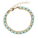 Bracelet en métal doré et verre Ø5,5cm (3 modèles)