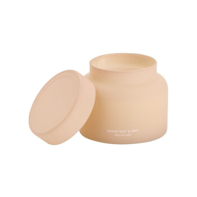 Bougie parfum&eacute;e dans verre mat avec bouchon &Oslash;9xH7cm (3 mod&egrave;les)
