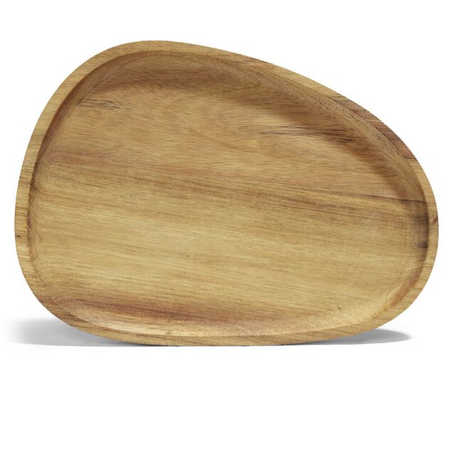 Plateau en bois d'acacia ovale 25x34cm