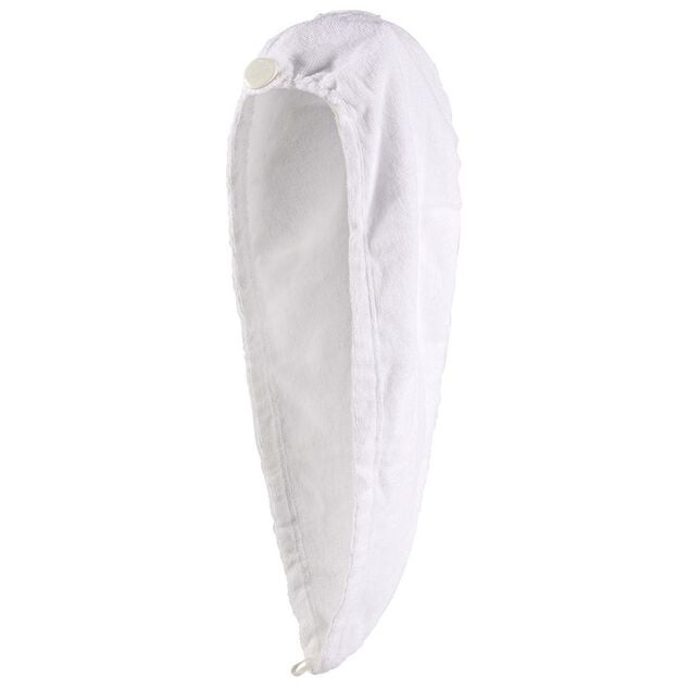 Serviette &agrave; cheveux ultra absorbante 100% coton blanc