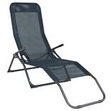 Transat acier et textil&egrave;ne Playa gris anthracite 139x60xH99cm