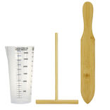 Kit &agrave; cr&ecirc;pe 3 pi&egrave;ces (verre doseur/spatule/T)