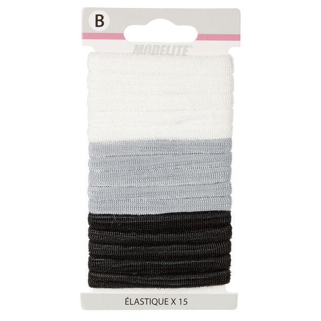 &Eacute;lastique en mousse noir blanc gris x15