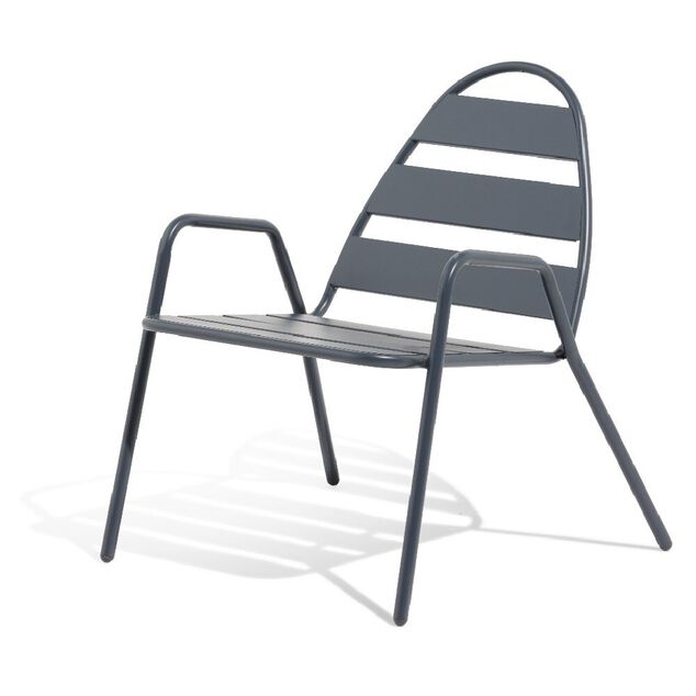 Fauteuil d'ext&eacute;rieur Fun acier gris ardoise 68x71xH76cm