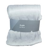 Plaid effet fausse fourrure gris 130x160cm