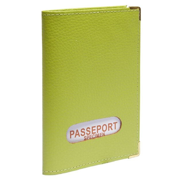 Porte passeport ext&eacute;rieur croute de cuir