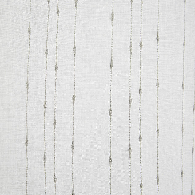 Vitrage droit passe tringle x2 blanc broderie fil gris 60x90cm