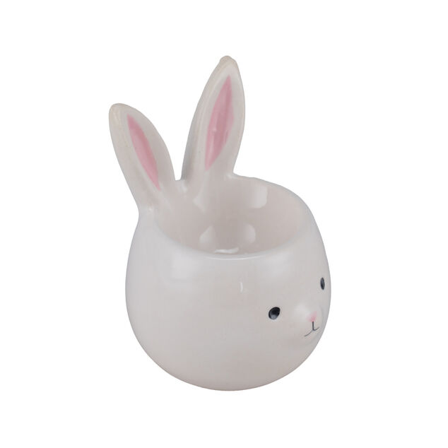 Coquetier forme lapin blanc Ø7xH9cm