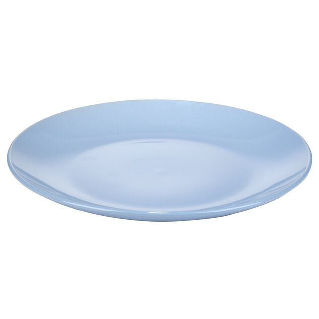 Assiette plate Madrid gr&egrave;s bleu &Oslash;26,7cm