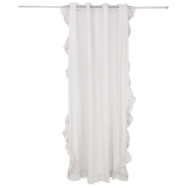 Rideau à volant 140x240cm coton gris