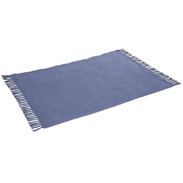 Tapis rectangulaire &agrave; franges en fibres couleur unie 120x180cm (3 mod&egrave;les)