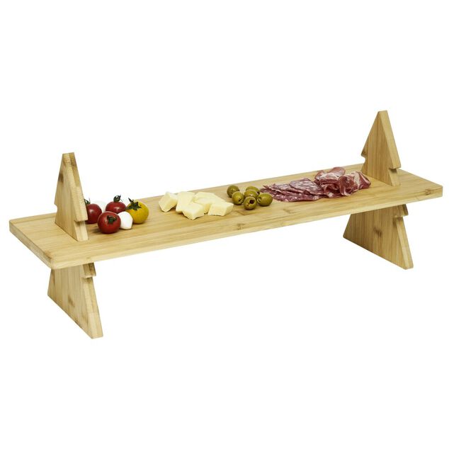 Plateau de présentation en bambou design sapin L60cm