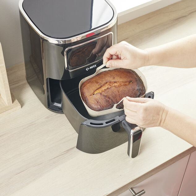 Moule en silicone noir pour friteuse sans huile et &agrave; air 20x12xH7cm