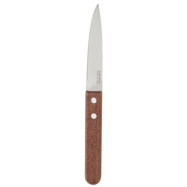 Couteau d'office manche bois lame inox 8 cm