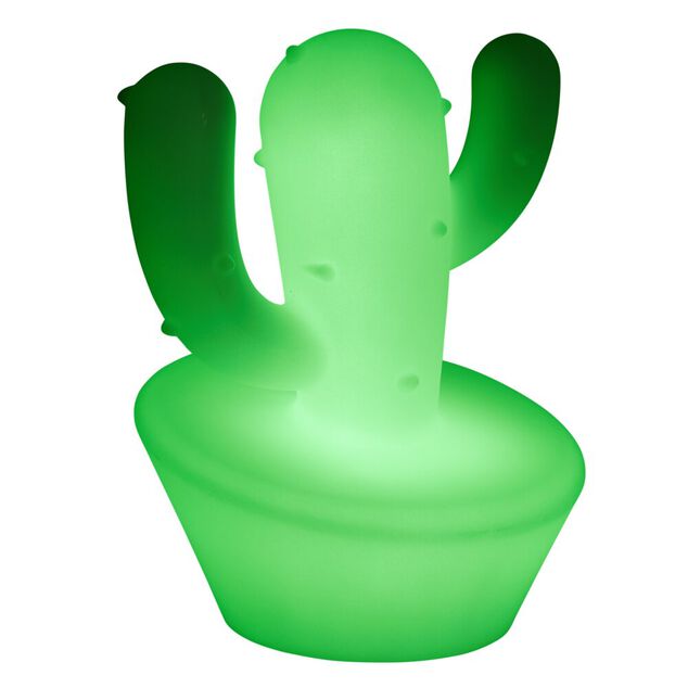 Enceinte lumineuse bluetooth sans fil USB RGB Luminus cactus blanc 15W &Oslash;23xH31cm